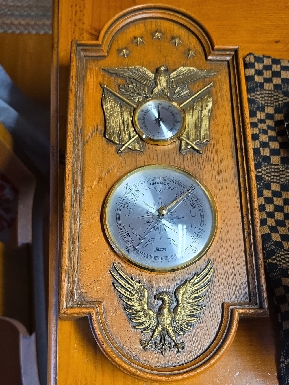 Vintage Gold Eagle Wall Barometer - Jason